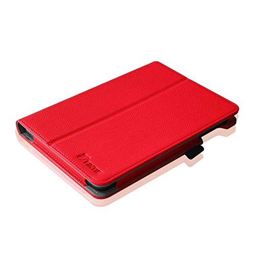 Fintie Medion Lifetab S7852 (MD 98625) / S7851 (MD 98675) Hülle Case – Folio Kunstleder Schutzhülle Tasche Cover Etui mit Ständerfunktion und Stylus-Halterung für MEDION LIFETAB S7852/S7851(19,9 cm 7,85″) Tablet-PC, Rot - 9
