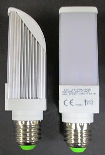 E27 LED bulbs - one side beaming, 5 Watt, 470Lm, warm white 2700K-Set of 2- the most economical bulbs for ceiling and wall installations!