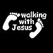 Produktbild Dandeliondeme Walking with Jesus Sticker Religious Car Window PET Decal God Footprint Decor für Notebook Skateboard Snowboard Gepäck Koffer MacBook Auto Fahrrad Stoßstange White
