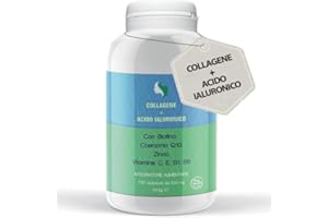 TRICO HAIR ITALY Biotina alta titolazione con Acido ialuronico collagene + zinco e VItamina C - B- E- H,per capelli pelle e unghie 180 cps.Cheratina per Capelli più forti. Promuove la Ricrescita capelli e anticaduta.