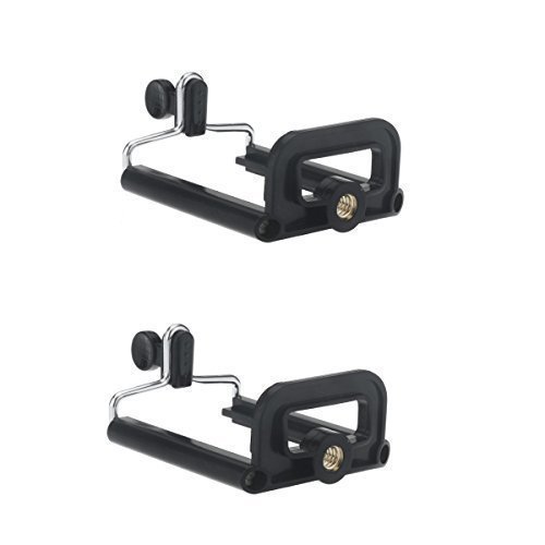 WINGONEER 2PCS Adattatore supporto Treppiedi mount universale per smartphone cellulare iphone, iPod Touch, HTC, Samsung, Blackberry ecc - Nero