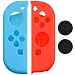 Produktbild kwmobile 2in1 Set: Schutzhülle Set für Nintendo Switch Joy-Con - Silikon Controller Thumbstick Case Hülle in Blau Rot/Gamepad Skin Zubehör