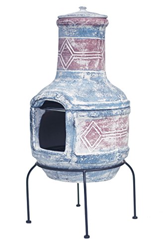 Buschbeck Feuerstelle, Aztekenofen Geo Design, blau / rot, 40 x 40 x 85 cm, 90099.000 - 2