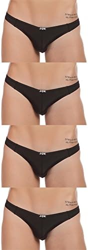 DOOXIUNDI Men's Underwear Ultrathin Ice Silk Big Thong Briefs Single Or Pack (S, P4B)