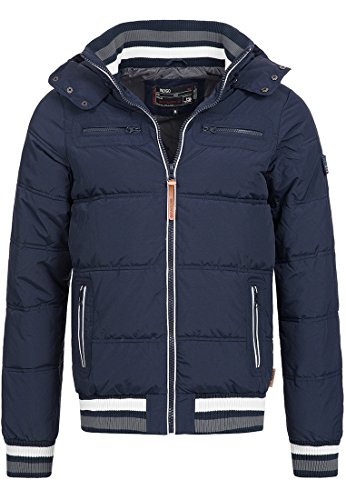 Indicode Herren Marlon Winterjacke mit Kapuze Blau XXL