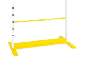PINOLINO Hindernishürde Hoppe, Weiß/Gelb, 1 Stück, Koordinationstraining – Ideal für Steckenpferd-Reiten, Ab 3 Jahren, Höhenverstellbar