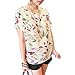 TOPTIE Women's Short Sleeve Chiffon Top T-shirt Blouses, Various Design - Stripe,M