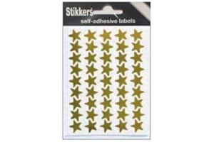STIKKERS Gold Star Self Adhesive Metallic Stickers - Motivational Reward Stickers, 14mm (Pack of 135) - Gold