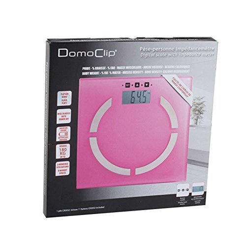 Digitale Analyse-Personenwaage in pink (Analyse-Waage, Körperfett-Anteil, BMI-Rechner, 100 gr-Schritten, 2 bis 180 kg, LCD-Anzeige, Akku-Ladeanzeige, Speicherung für 10 Personen) - 4