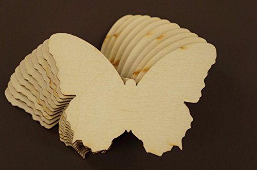 10x Schmetterling blank Form Holz Basteln Bemalen Dekoration Wohnen 3g