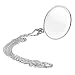 Produktbild Lupe 5X Halskette 45mm Anhänger Schmuck Leselupe klein klare Glaslins Lesevergrößerungsglas HD einfach für Senioren Kinder Buch Zeitung Lesen Computer lesehilfe Durchmesser 42mm Silber als Geschenk