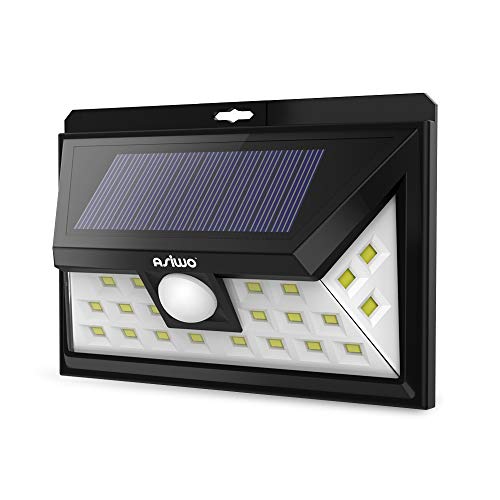 ASIWO luces solares al aire libre inalámbrico LED sensor de movimiento impermeable fácil de instalar luces de seguridad para puerta delantera, patio, garaje, cubierta, porche