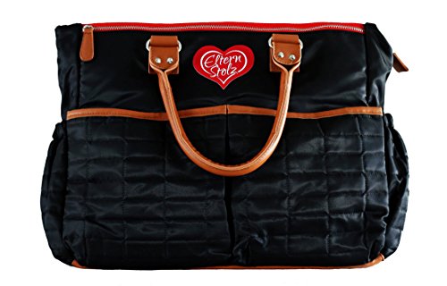 Preisvergleich Produktbild Elternstolz Wickeltasche Schwarz Inkl. Wickelunterlage Und Kinderwagenbefestigung (black-red)