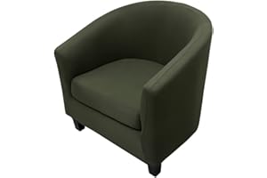 Highdi Sesselschoner Sesselüberwurf mit Elastisch Stretch Husse 2 Stück, Club Chair Schonbezug Sofabezug mit hoher Dehnung Sessel für Loungesessel Cocktailsessel (Armeegrün einfarbig)