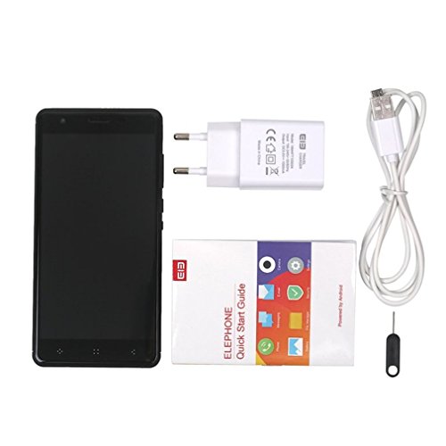 Elephone C1 Mini 4G Smartphone Ohne Vertrag 5.0 Zoll FHD Android 6.0 Full Metal Rahmen MediaTek MT6737 Quad Core 1GB RAM+16GB ROM 8.5mm Dicke Fingerabdruck-Sensor(Schwarz)