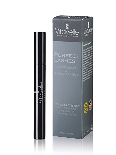Wimpernserum & Augenbrauenserum ohne Prostaglandine | Wimpern Booster für schnelles Wimpernwachstum und Volumen | Lash Serum PERFECT LASHES von Vitavelle | 8 ml - 2