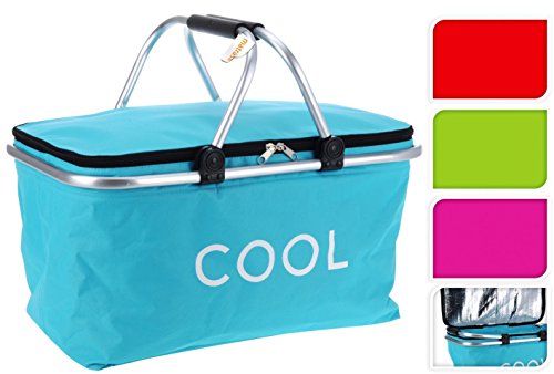 Kühltasche - Einkaufstasche - Einkaufskorb - Picknick Korb Kühlkorb Kühlbox 35 L grün