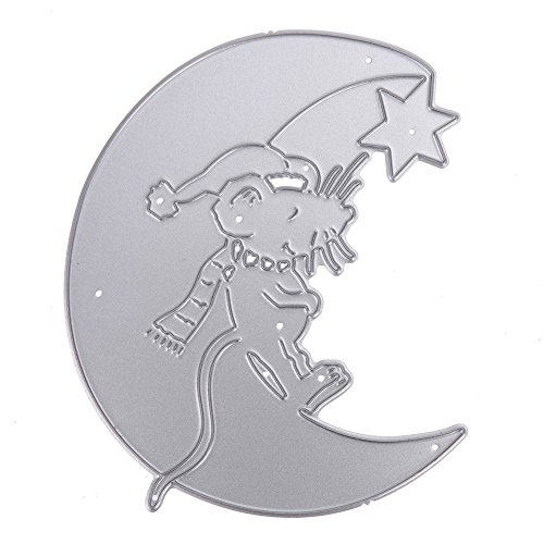 Amazingdeal365 niedliche Mond Metall Form Schablonen Schneiden DIY Dekor Sammelalbum Karten Buchzeichen Lesezeichen als Geschenk für Freunde Geburtstag Kinder,Kindergarten Hobby Schule Handarbeit Unterricht usw. Ein tolles Geschenk!