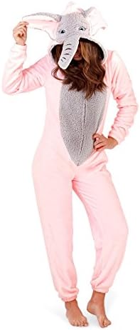 Martildo Fashion Ladies Luxury 3D Animal All In One Jumpsuit Onesie, Elephant, X-Large (UK 20-22)