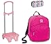 Produktbild Schulrucksack Invicta + Easy Trolley + Stifteköcher - Rosa - Doppelfach - Elemente und Mittel 28 Liter