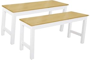 BTGGG Dining Benches Set of 2, Indoor Wooden Kitchen Corner Bench Seat Dining Table Bench for Bedroom Living Room Entryway Hallway, Natural