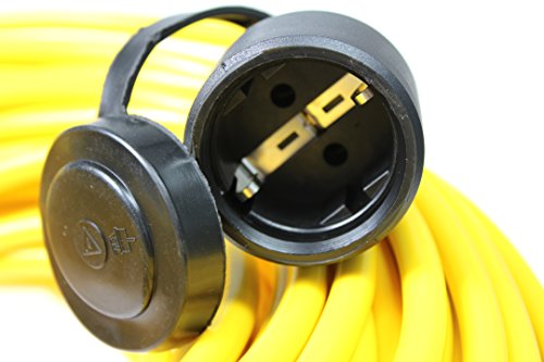 as – Schwabe 60350 Verlängerungskabel 5m, K35 gelb, IP44 für Aussenbereich, 230 Volt - 3