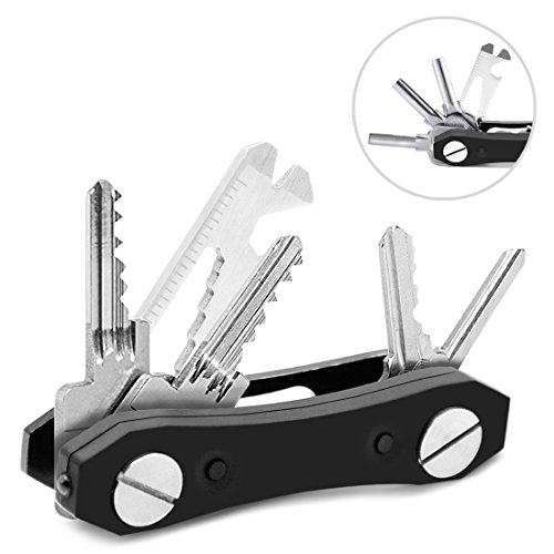 Carbon Keyorganizer, Mture Schlüssel Organizer, Edelstahl Schlüsselhalter bis 12 Schlüssel (Mit 2 LED )