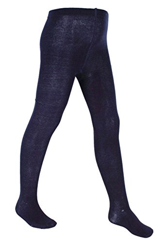 Baby Girls Plain Knitted Cotton Rich Warm Tights NAVY 6-12 MONTHS