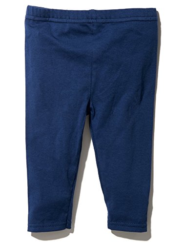 M&Co Baby Girl Plain Coloured Cotton Rich Full Length Elasticated Waist Leggings Navy 12/18 Mnth