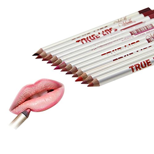 FANGXIN 12 PCS Wasserdichtes Make Up Lip Liner Eyeliner Lidschatten Stift Bleistift Lippenkonturenstift 12 Farben
