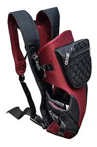 Crawlin 4 Way Kangaroo Baby Carrier Bag with Front Pocket Cushioned Shoulder Belt and Head Support (Multicolour; 0 to 2 Years)