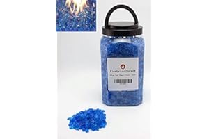 FIREBRANDDIRECT Firebrand Direct Blue Fire Glass 4.5kg (10lb) - For Fire Pits, Gas Fires And Ethanol Burners. Sparkling Heat Resistant Glass