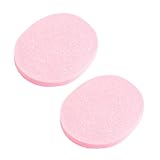 SODIAL(R) 2 Pcs Cosmetic Oval Pink Sponge Facial Washing Cleansing Pads
