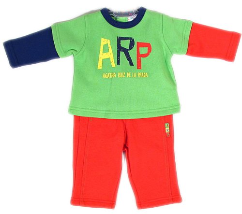 AGATHA RUIZ DE LA PRADA "Star" baby boys tracksuit fleece (green/red)