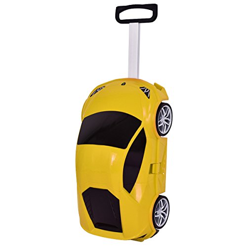 Costway Kids Luggage Hand Shell Suitcase Car Wheeled Trolley Case