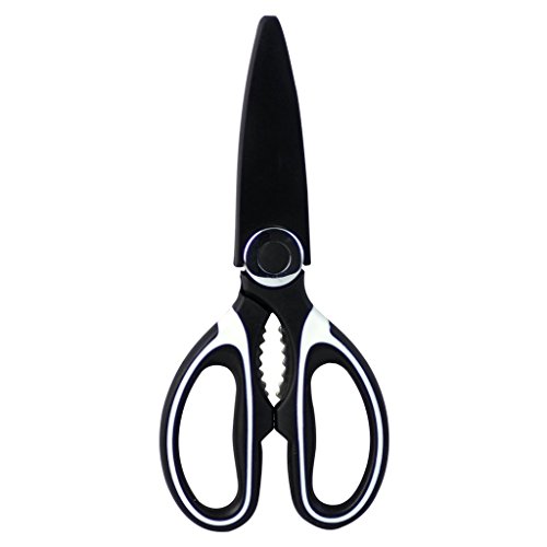 JoHome Küchenschere Edelstahl Razor Sharp Mehrzweckschere mit Wellenschliff Schere Flaschenöffner - 3