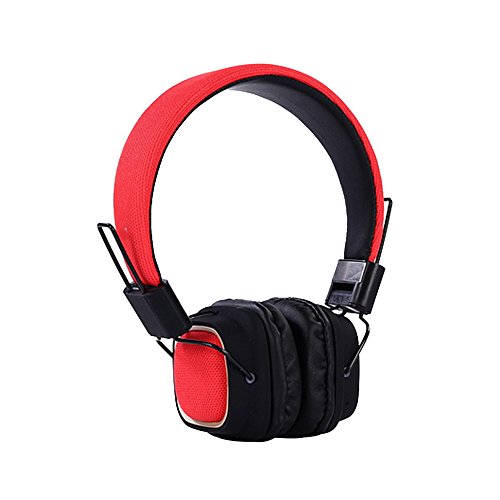 Preisvergleich Produktbild FeiliandaJJ Drahtloser Kopfhörer, Bloothooth Over Ear justierbarer 3.5mm Kopfhörer-Stereoheadset für MP3 / iPhone (Rot)