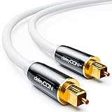 Vergoldeter Metallstecker // optischer Toslink Stecker auf optischer Toslink Stecker - LWL - zum Verbinden von Sound Anlagen mit Abspielgeräten wie TV , PS3 , PS4 , Blu-Ray Player , DVD Player uvm.