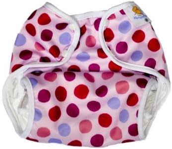 Nature Babies Classic Wrap Washable Nappy with Popper Fastening – Purple Spots Print