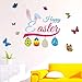Produktbild JIJI886 Happy Easter Wandtattoo Removable Aufkleber Wandaufkleber Deko für Kinderzimmer Wohnaccessoires Babyzimmer Schlafzimmer Flur Wandsticker Büro (A)