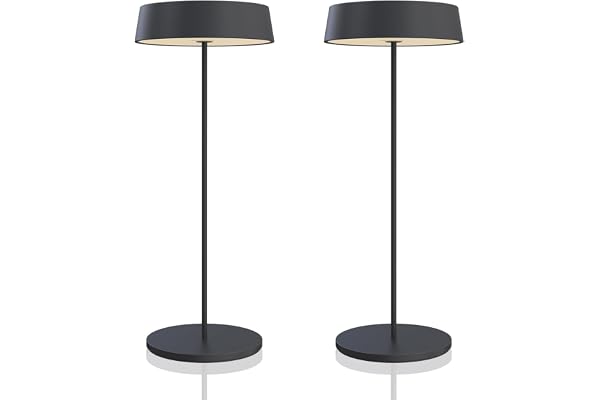 Palmina 901, Led Lampe De Bureau Sans Fil 4400mah, Lampe Rechargeable Usb 4400 Mah, Pour Usage Intérieur/Extérieur Adaptée Pour Dîner, Lecture, Chambre, Jardin Et Bien Plus Encore/Noir