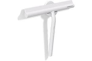 Minismus Tergivetro per Doccia in Silicone - Pulisci Vetri Porte e Finestre - Tergivetro Doccia – Pulisci Doccia Vetro e Specchi - Senza Foratura, Supporto Magnetico Autoadesivo (Bianco, 21 cm)