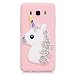Produktbild Galaxy J7 2016 Hülle , Galaxy J7 2016 Case , (5.5 zolls) Caselover 3D Bling Strass Einhorn Gel Silikon TPU Taschenhülle Für Samsung Galaxy J7 2016 Premium Weiche Satin Matte Opaque Hintere Schale Schutzhülle Flexibel Diamenaten Glänzend Handytasche Schützend Shining Cover Elastisch Schützendes Fallschutz und Rutschfest Stoßkasten Bumper mit Süßigkeit Farbe - Rosa