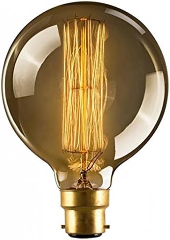 Globe XXL B22 40W Warm Rustic Dimmable Light Bulb Squirrel Cage Filament, Bayonet Vintage Incandescent Edison Electric Light, Create The Perfect Atmosphere For Bar Restaurant Coffee Shop And Home Use