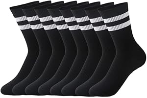 HAGOT 4 pary skarpet sportowych, unisex bawełniane skarpety sportowe, oddychające skarpety do tenisa, skarpety treningowe, skarpety robocze dla mężczyzn i kobiet