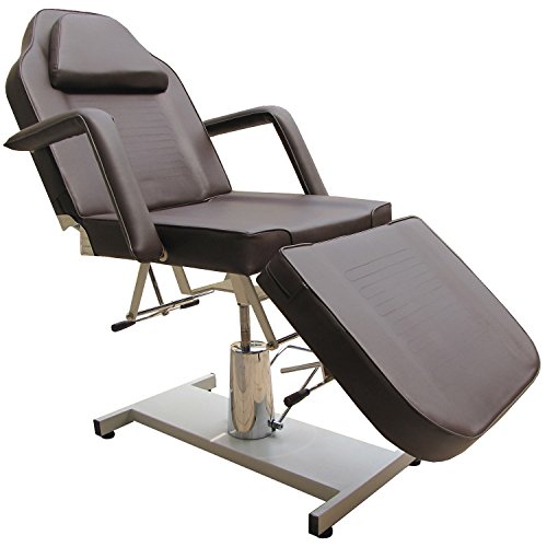 eyepower Mesa de Masaje 3 Zonas para estudio esteticista fisioterapeuta tatuajes depilación | camilla fija reclinable profesional banco de metal 10cm de acolchado | con agujero para la cara | apoyabrazos desmontables | peso soportado 250Kg | NUEVO | Marró