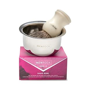 Men Rock Stainless Steel Bowl - Unbreakable Shaving Bowl - Comfortable Travel Size Brush Cup with Logo - Image 2