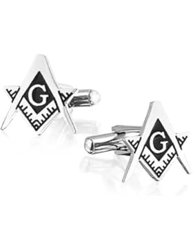 Bling Jewelry Mens schwarz Edelstahl Manschettenknöpfe Freimaurer Schmuck
