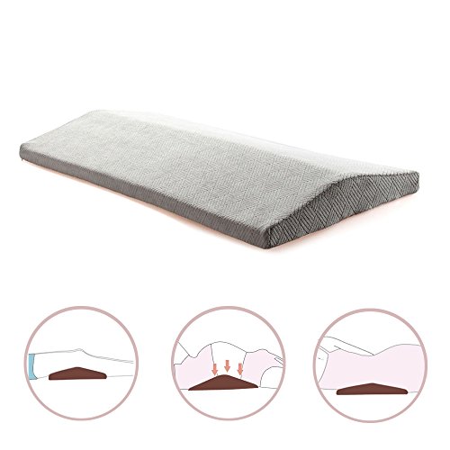 CompuClever cuneo cuscino cuscino lombare supporto per la parte inferiore del piede ortopedico del piede cintura di gravidanza cintura addormentata cuscino di schiuma di memoria grigio