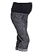 Pink Pixie Copped 3/4 Length Maternity Jeans Trousers Cotton Denim Adjustable Waist Black Size 16 XL